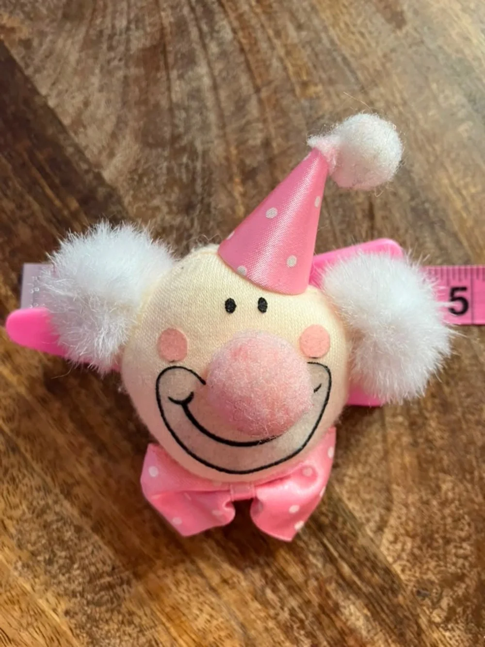 NEW Nici 90s Pink Clown Hair Clip for Kids with Pom-Pom Details